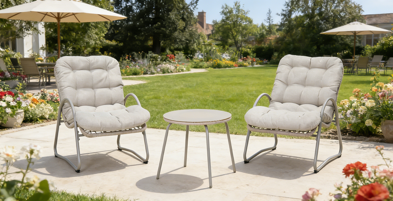 Outdoor Iron Framed Wicker 3-Piece Patio Set by HouseOfZazla