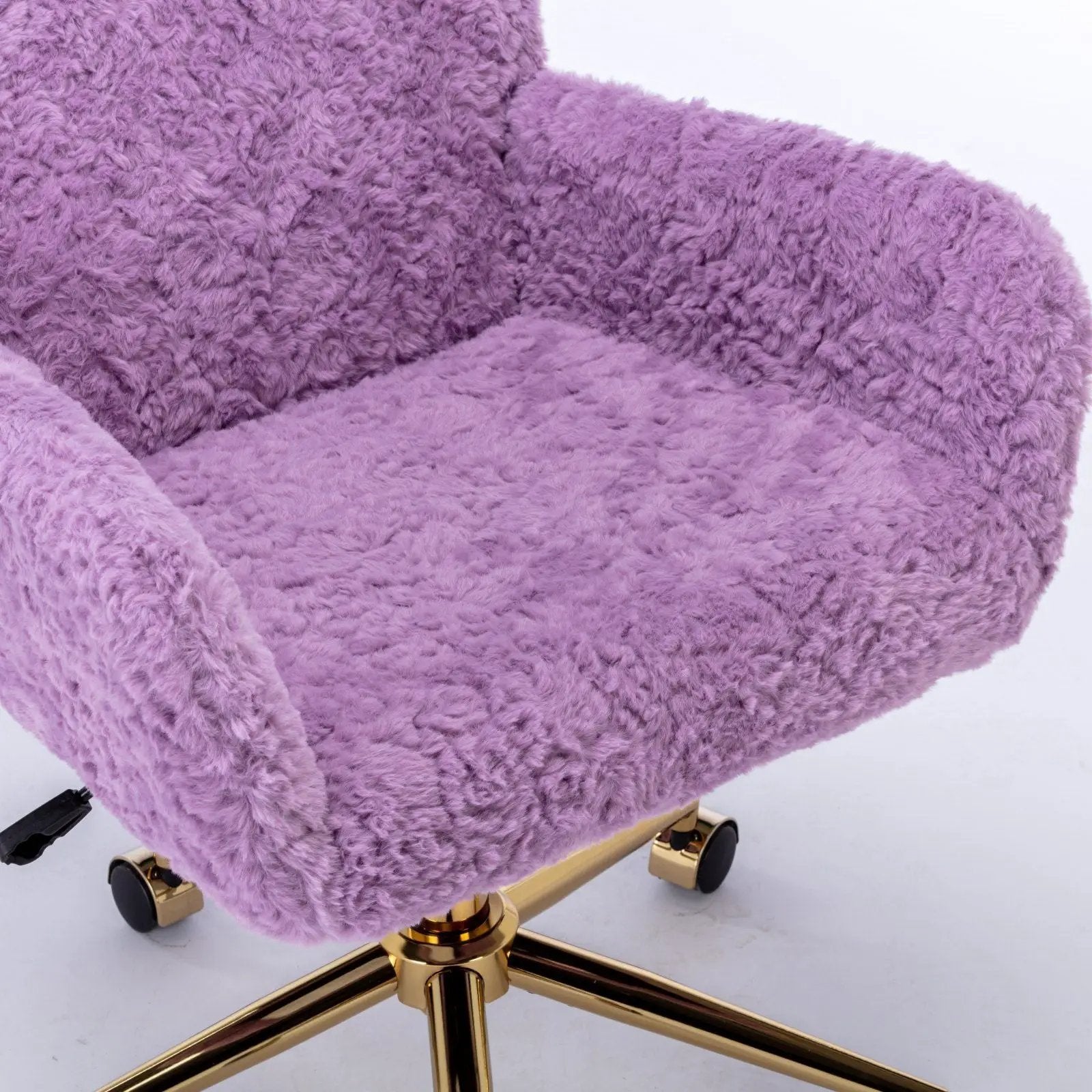 Office Chair, Artificial Rabbit Hair Home Office Chair With Metal Base, Adjustable Desk Chair Swivel Office Chair, Vanity Chair by HouseOfZazla
