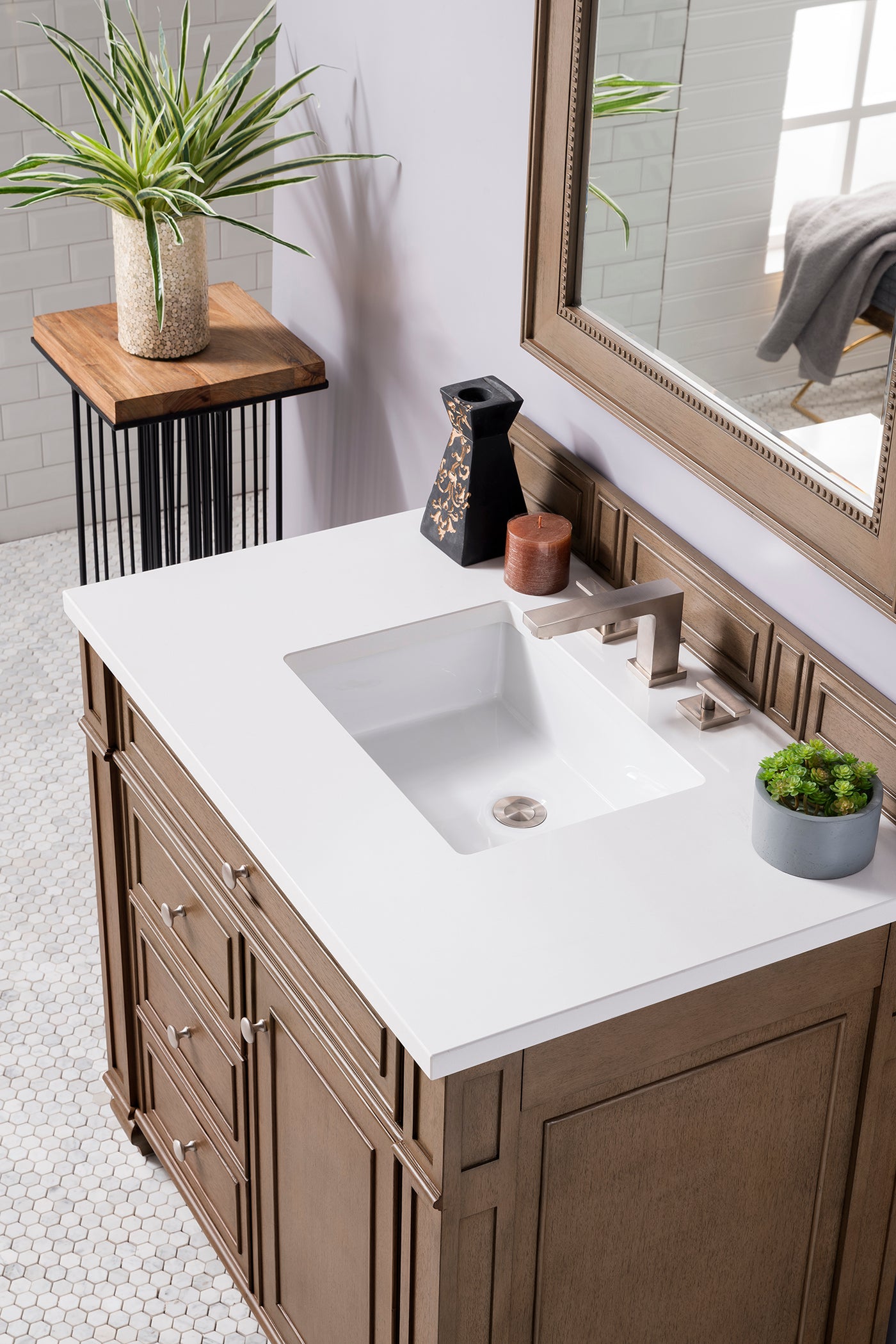 James Martin Bristol 36" Single Bathroom Vanity, Whitewashed Walnut, view 21
