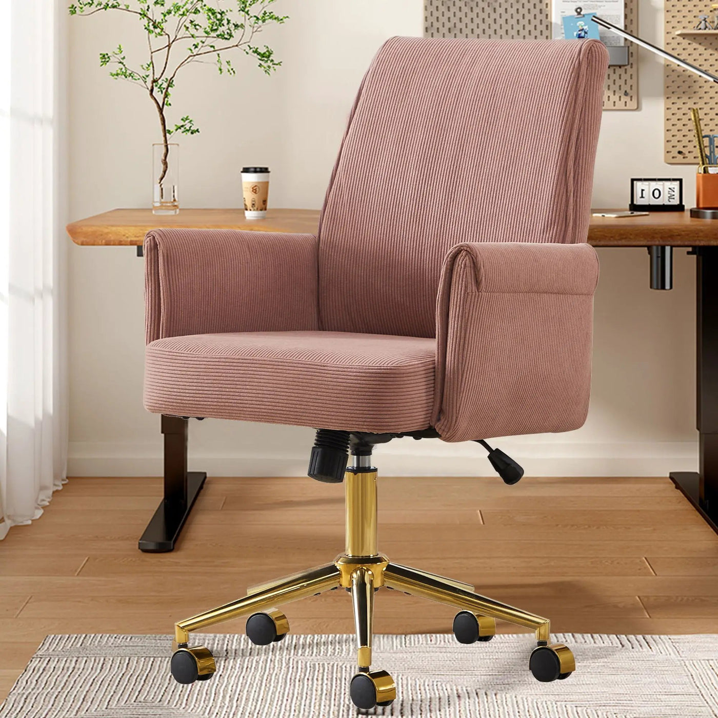 Ergonomic Mid-Back Office Chair With Striped Fabric by HouseOfZazla