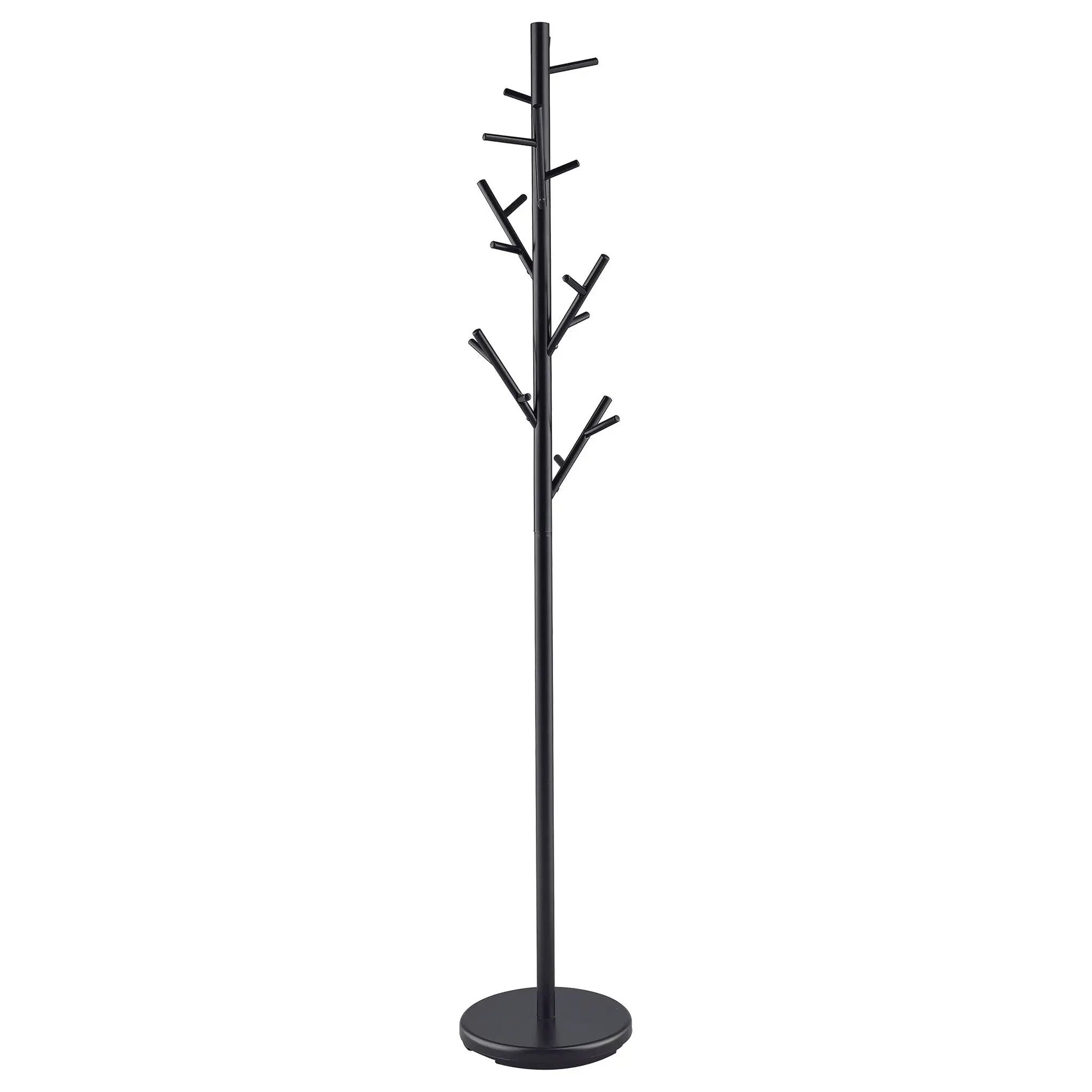 Clover 18 Hook Freestanding Metal Coat Rack Hat Hanger Black by Unique Piece Furniture