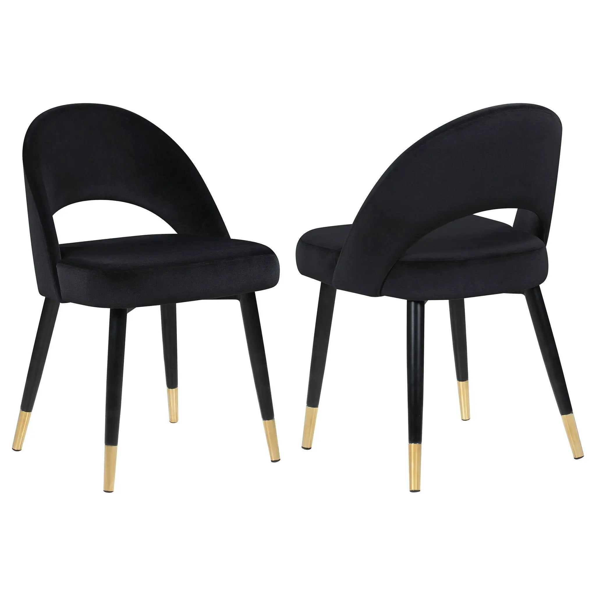 Lindsey Upholstered Dining Side Chair Black (Set of 2) by Unique Piece Furniture