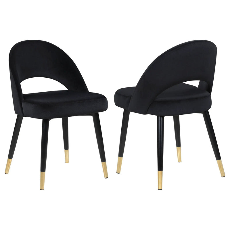 Lindsey Upholstered Dining Side Chair Black (Set of 2) by Unique Piece Furniture