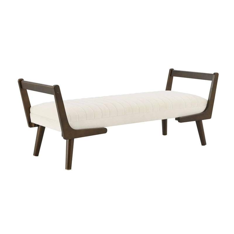Mid-Century Bench With Wood Legs by HouseOfZazla