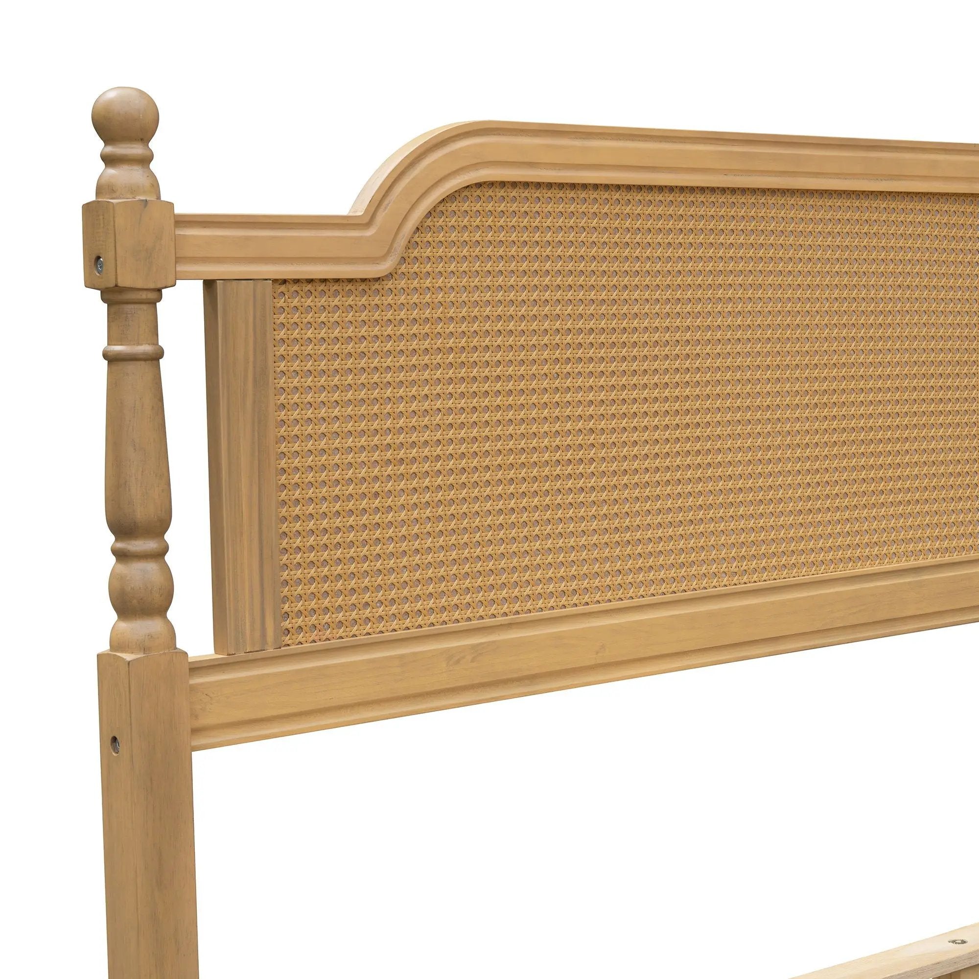 Traditional Style Rattan Bed Frame, No Box Spring Needed by Unique Piece Furniture