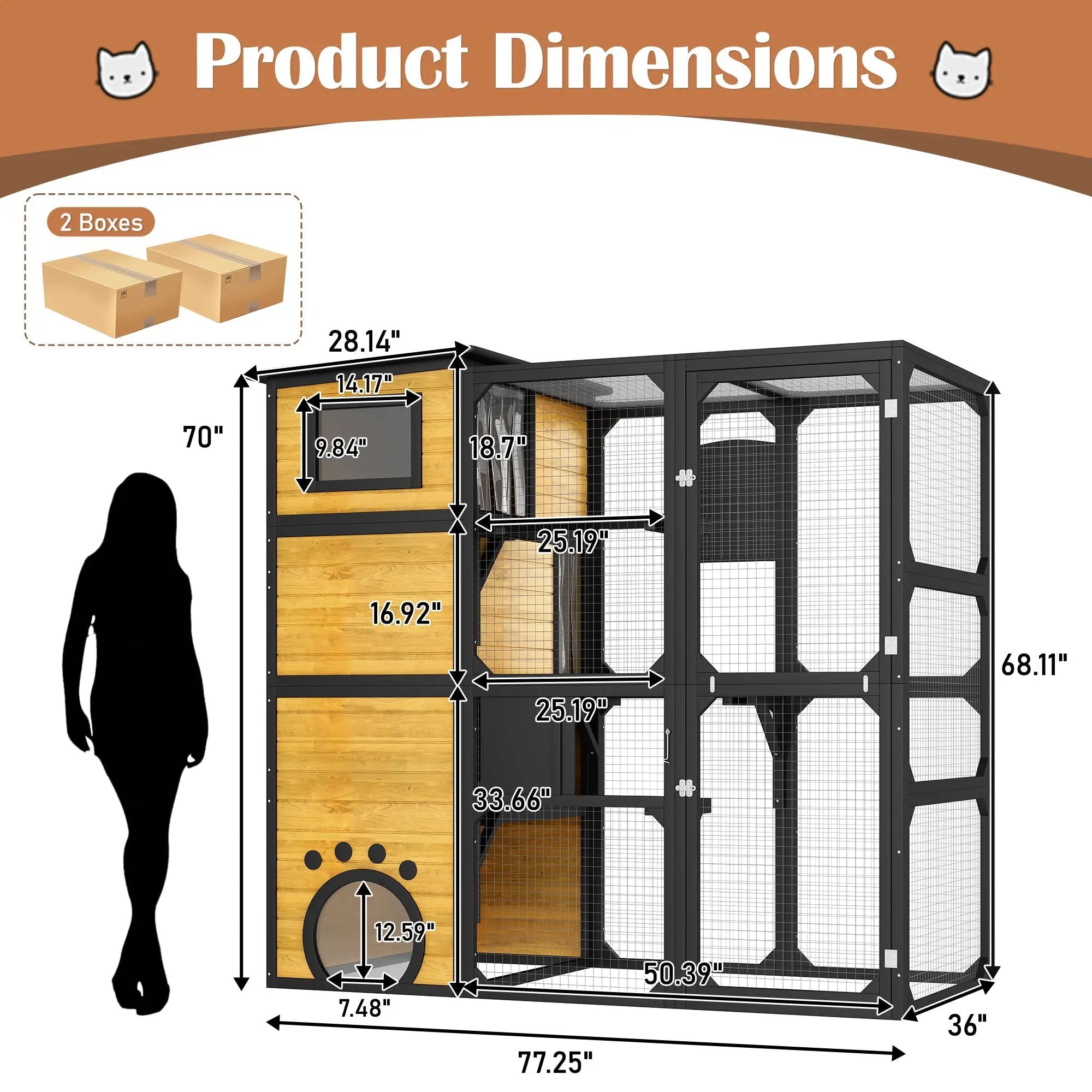 GO Large Cat Catio 4 Tiers Cat Enclosure for Outdoor Cats by HouseOfZazla