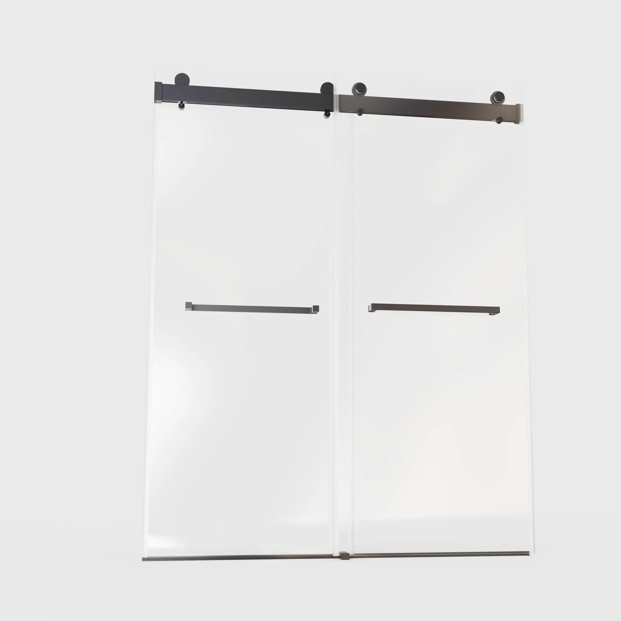 Frameless Double Sliding Soft-Close Shower Door, 3 / 8" (10Mm) Thick SGCC Tempered Glass Door, Matte by HouseOfZazla