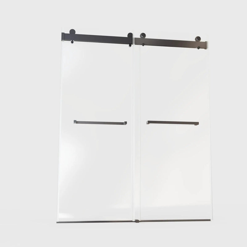 Frameless Double Sliding Soft-Close Shower Door, 3 / 8" (10Mm) Thick SGCC Tempered Glass Door, Matte by HouseOfZazla