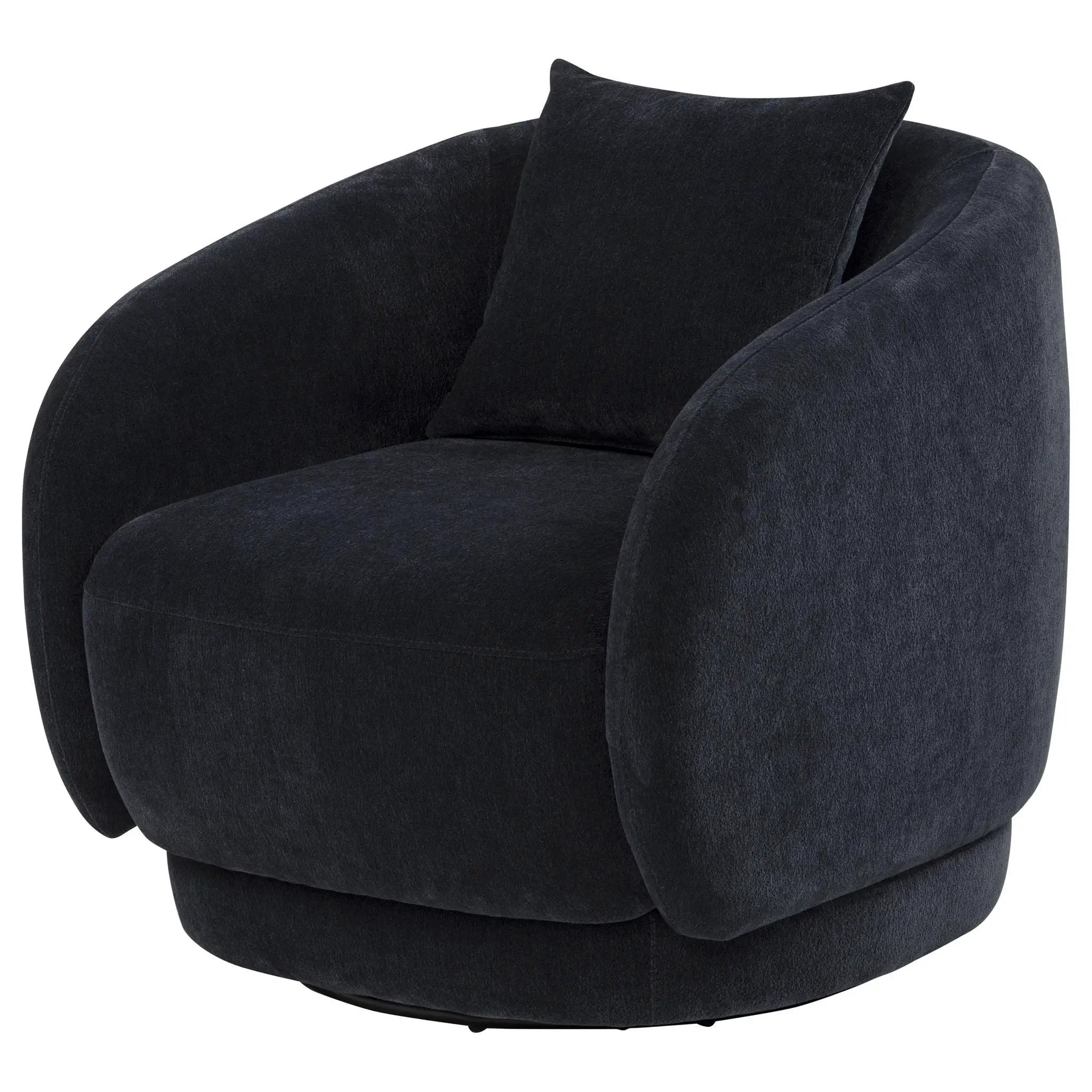 Arnaud Chenille Upholstered Swivel Accent Chair Navy by Unique Piece Furniture
