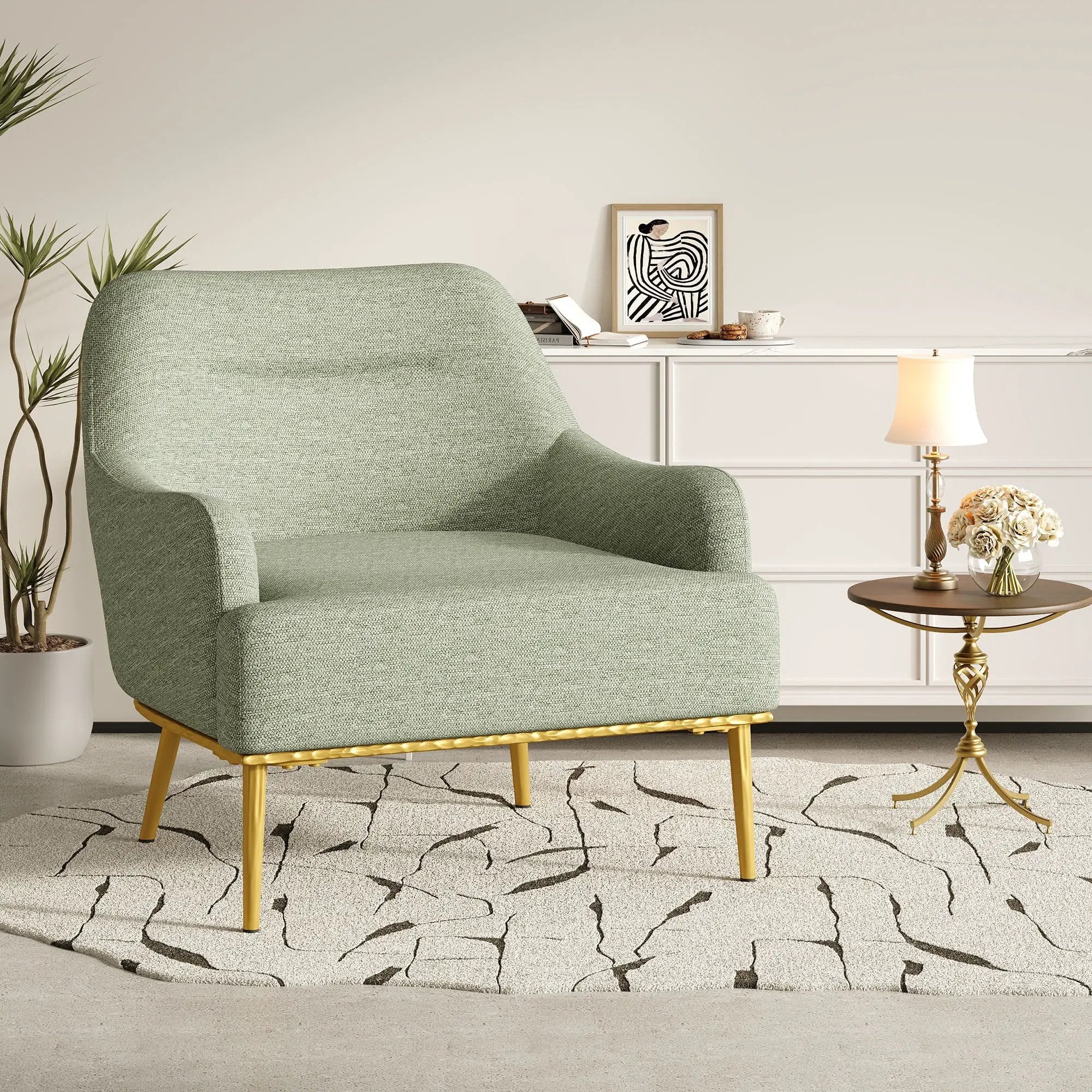 Modern Elegance Accent Chair With Curved Backrest by HouseOfZazla