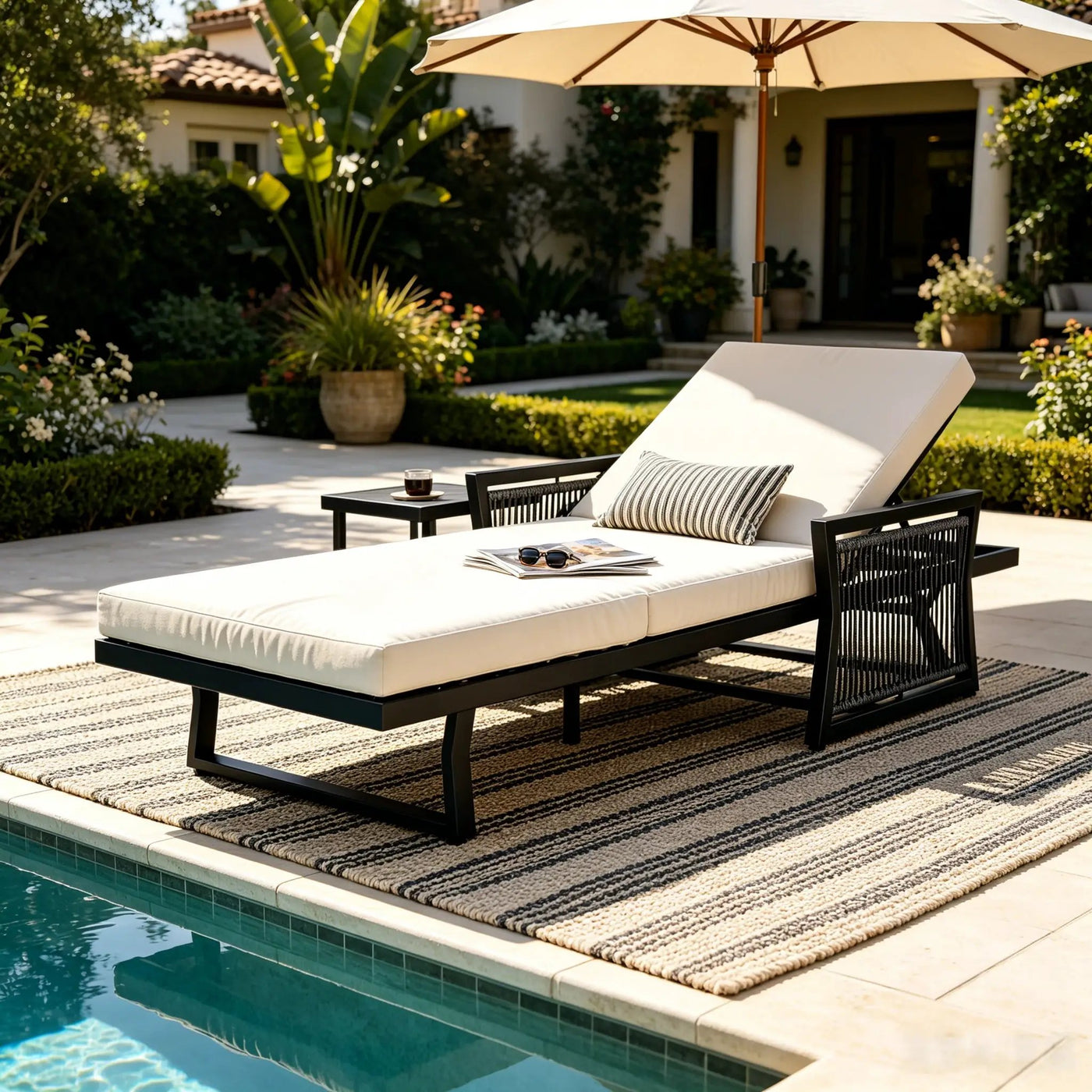 Black Mix Chaise Lounge Set by HouseOfZazla