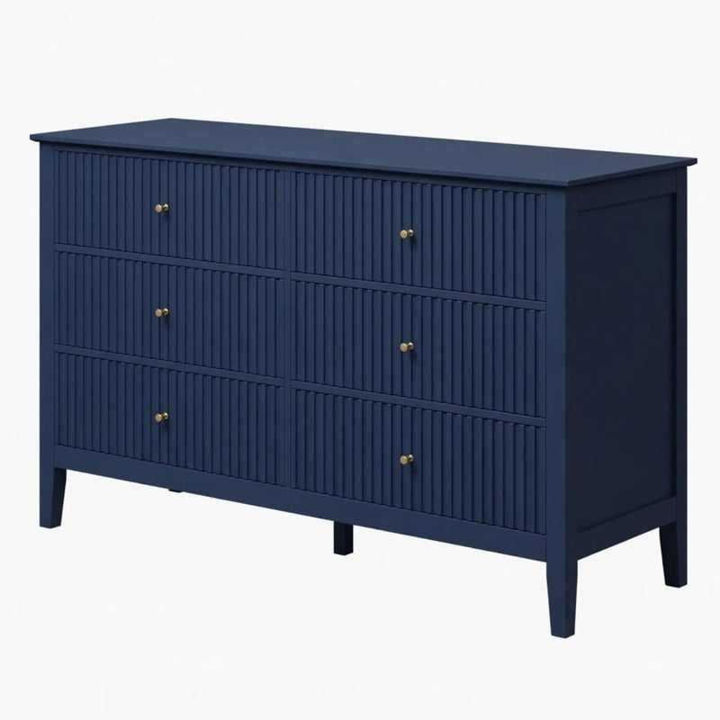 Modern 6 Drawer Fluted Dresser by HouseOfZazla