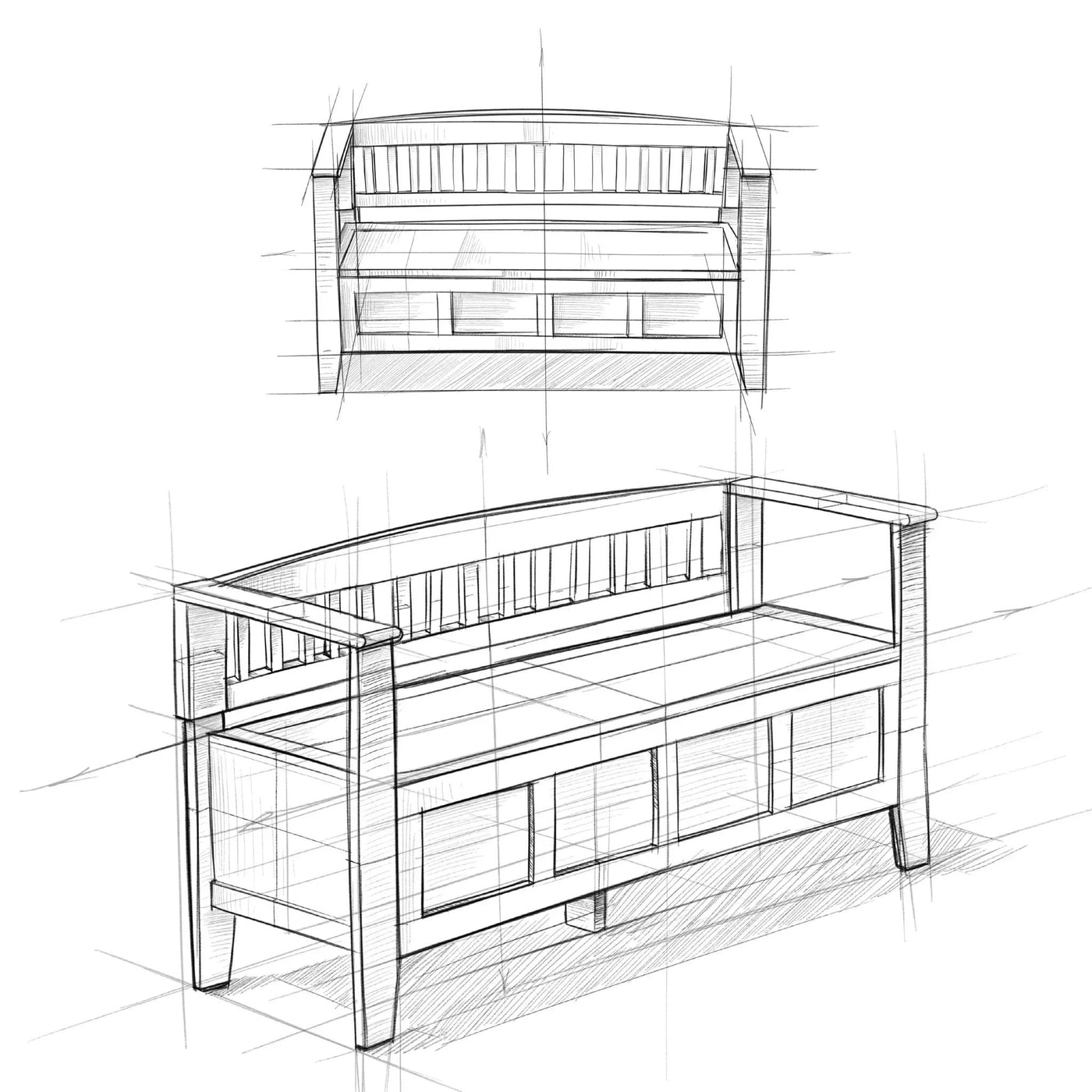 Brooklyn - Handcrafted Entryway Storage Bench by HouseOfZazla