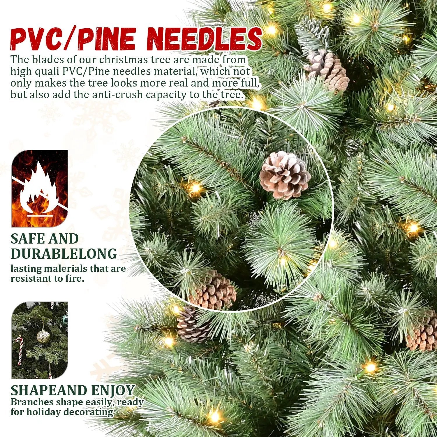9FT Christmas Tree with 700 Warm Lights by HouseOfZazla