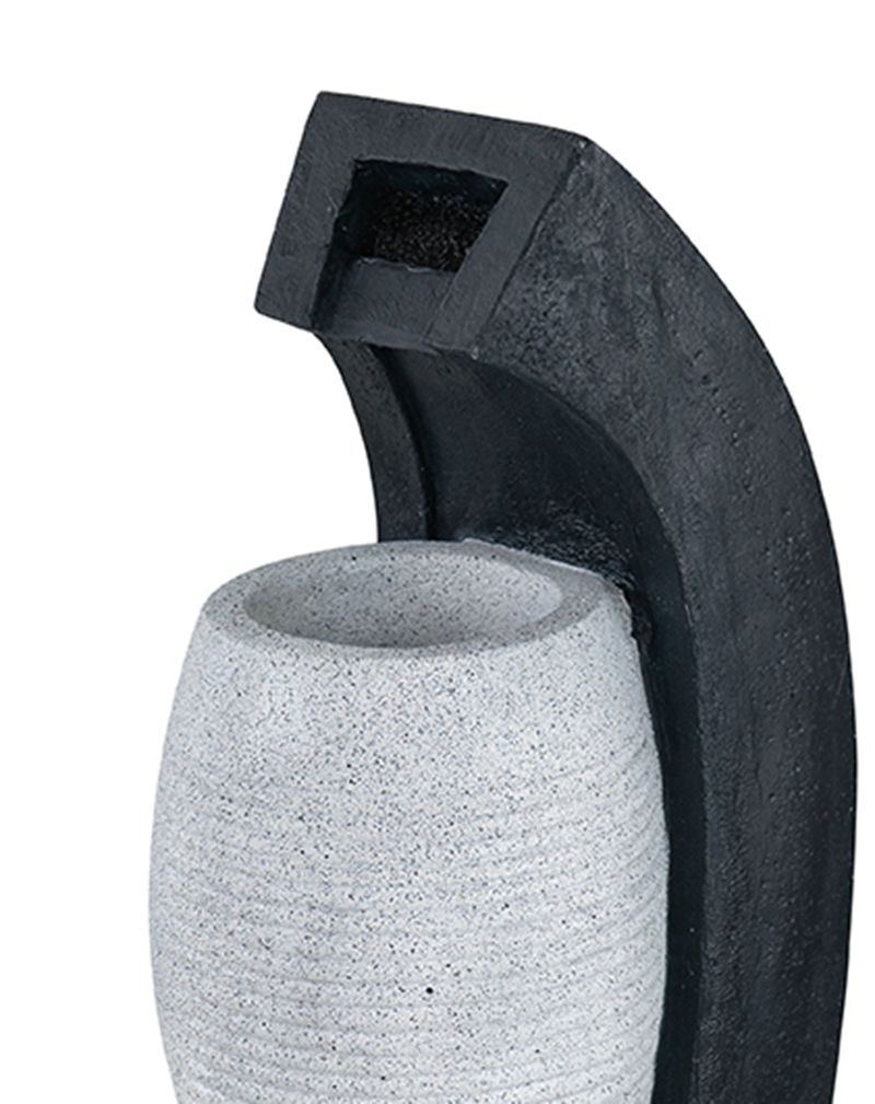 Water Fountain with Vase Design and Integrated Light & Pump - Polyresin, photo 4 of 8
