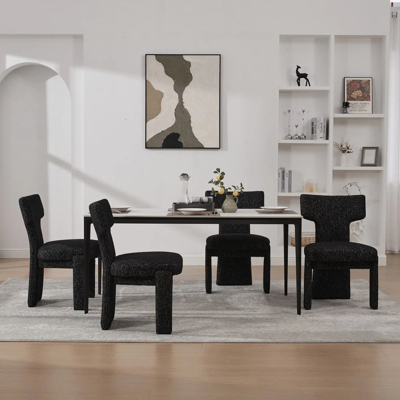Armless Curved Back Accent Chairs by Unique Piece Furniture