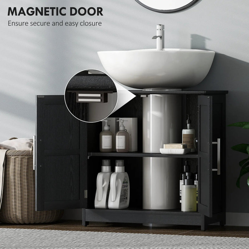 Pedestal Sink Storage Cabinet with 2 Barn Doors and Adjustable Shelf by HouseOfZazla