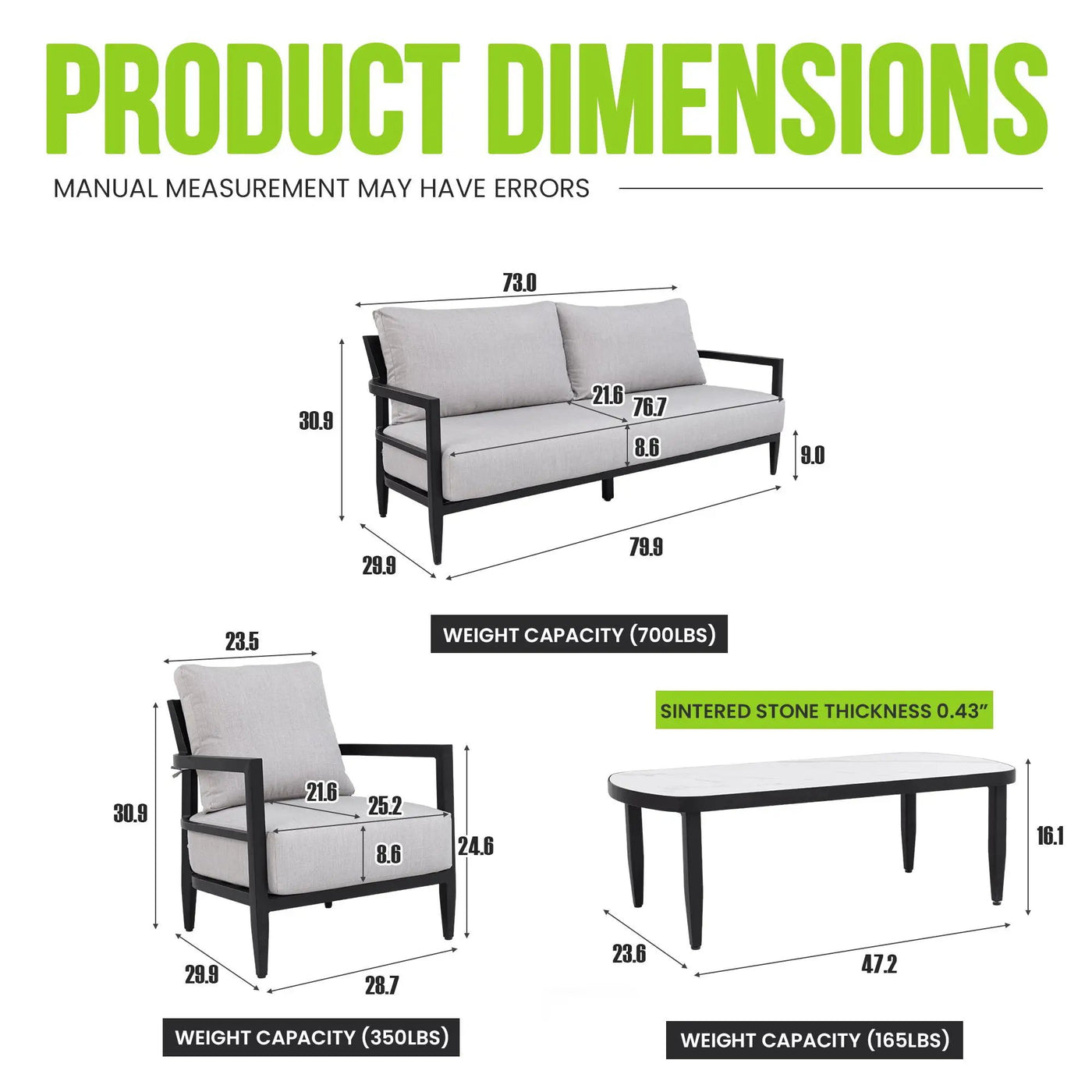 Outdoor Conversation Set With Chairs, Bench Sofa, Tables, Sunbrella Cushions by HouseOfZazla