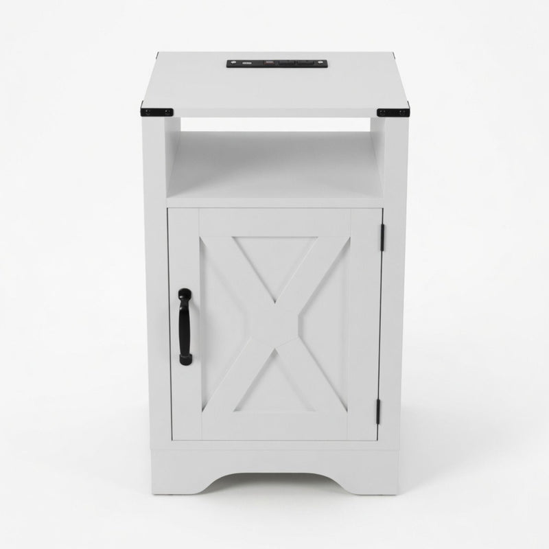 Farmhouse Nightstand, Charging Station & Storage by HouseOfZazla