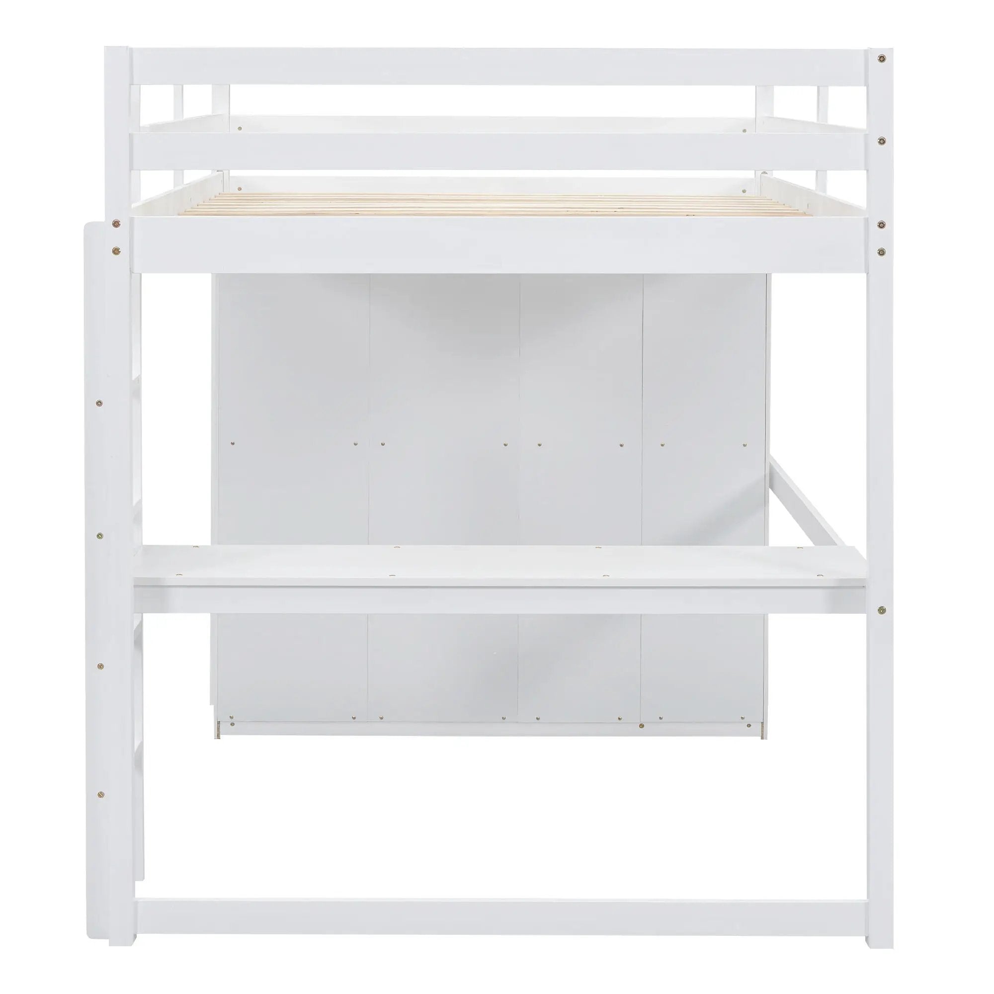 Loft Bed With Built In Wardrobe, Shelves And Drawers