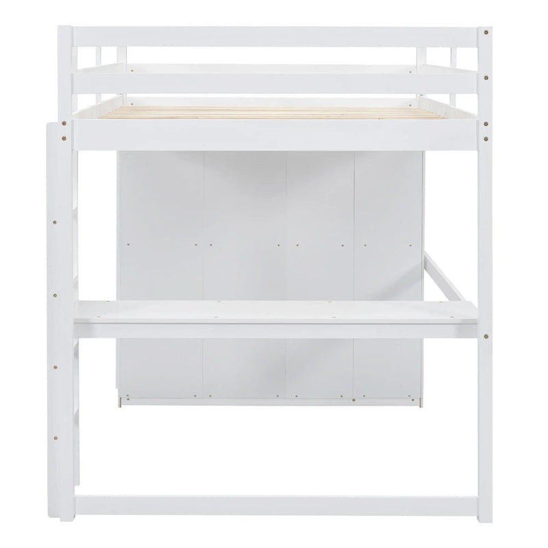 Loft Bed With Built In Wardrobe, Shelves And Drawers