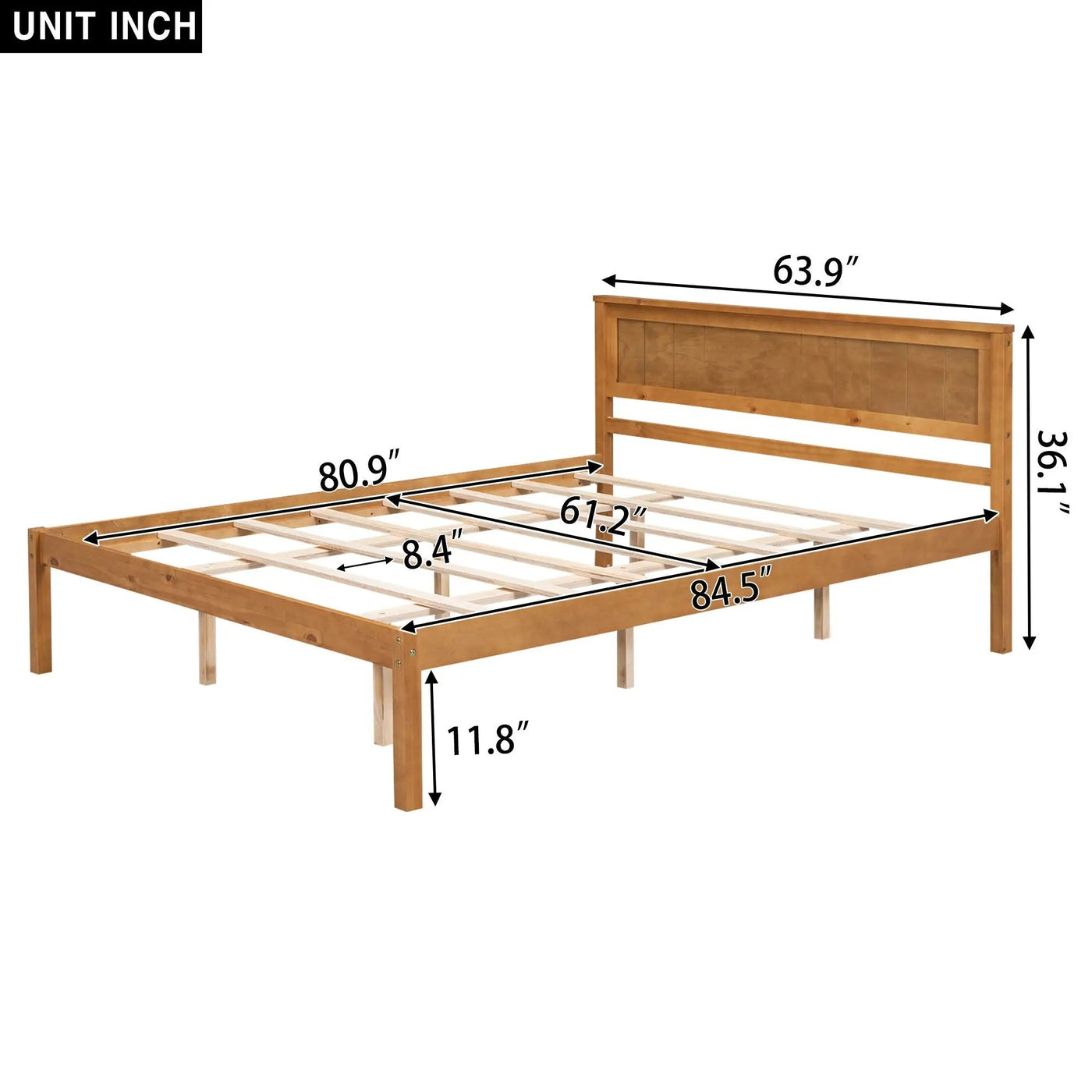 Platform Bed Frame With Headboard by HouseOfZazla