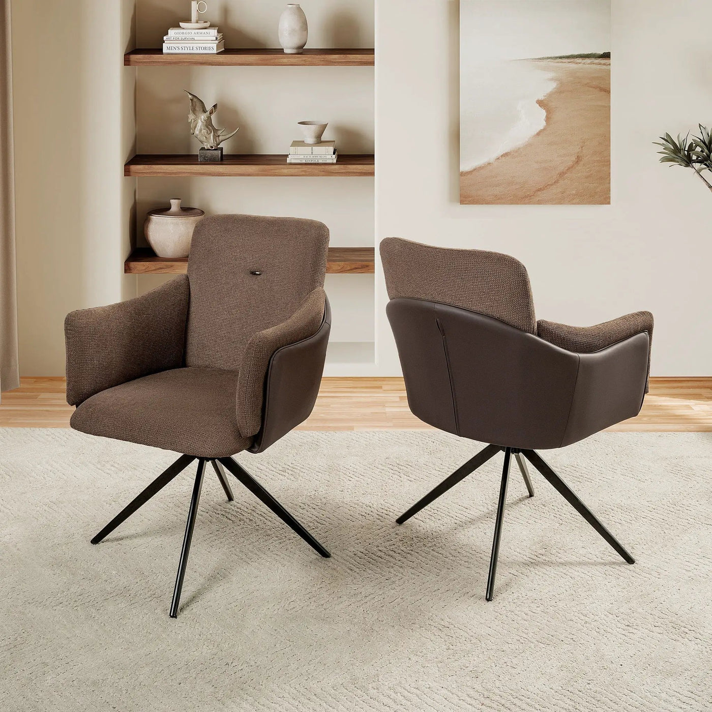 Swivel Home Office Desk Chairs With Arm (Set of 2) by HouseOfZazla