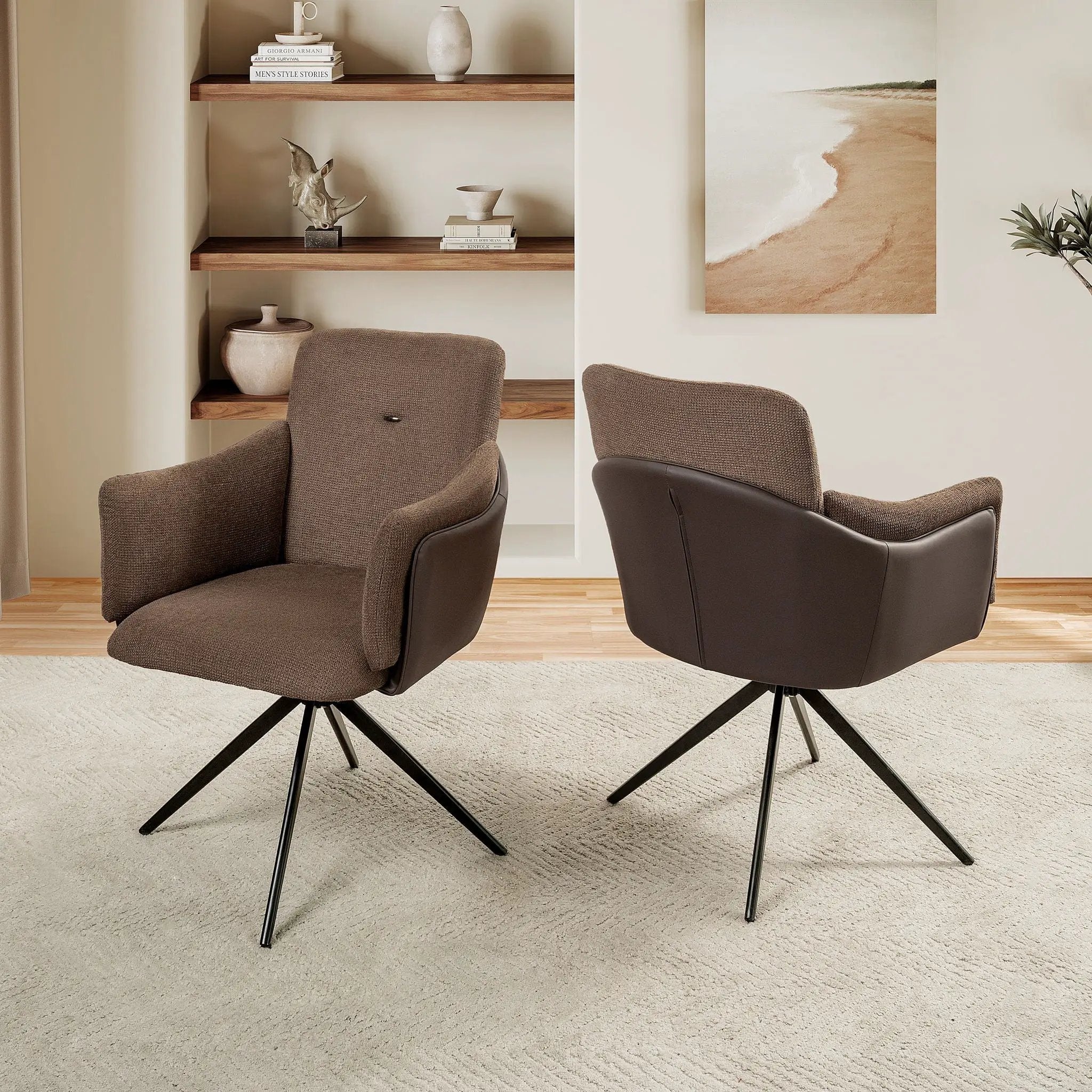 Swivel Home Office Desk Chairs With Arm (Set of 2) by HouseOfZazla