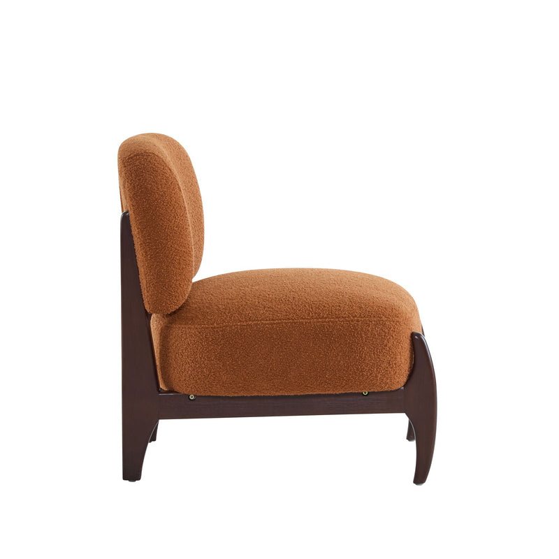 Modern Boucle Lounge Chair With Solid Wood Frame by HouseOfZazla