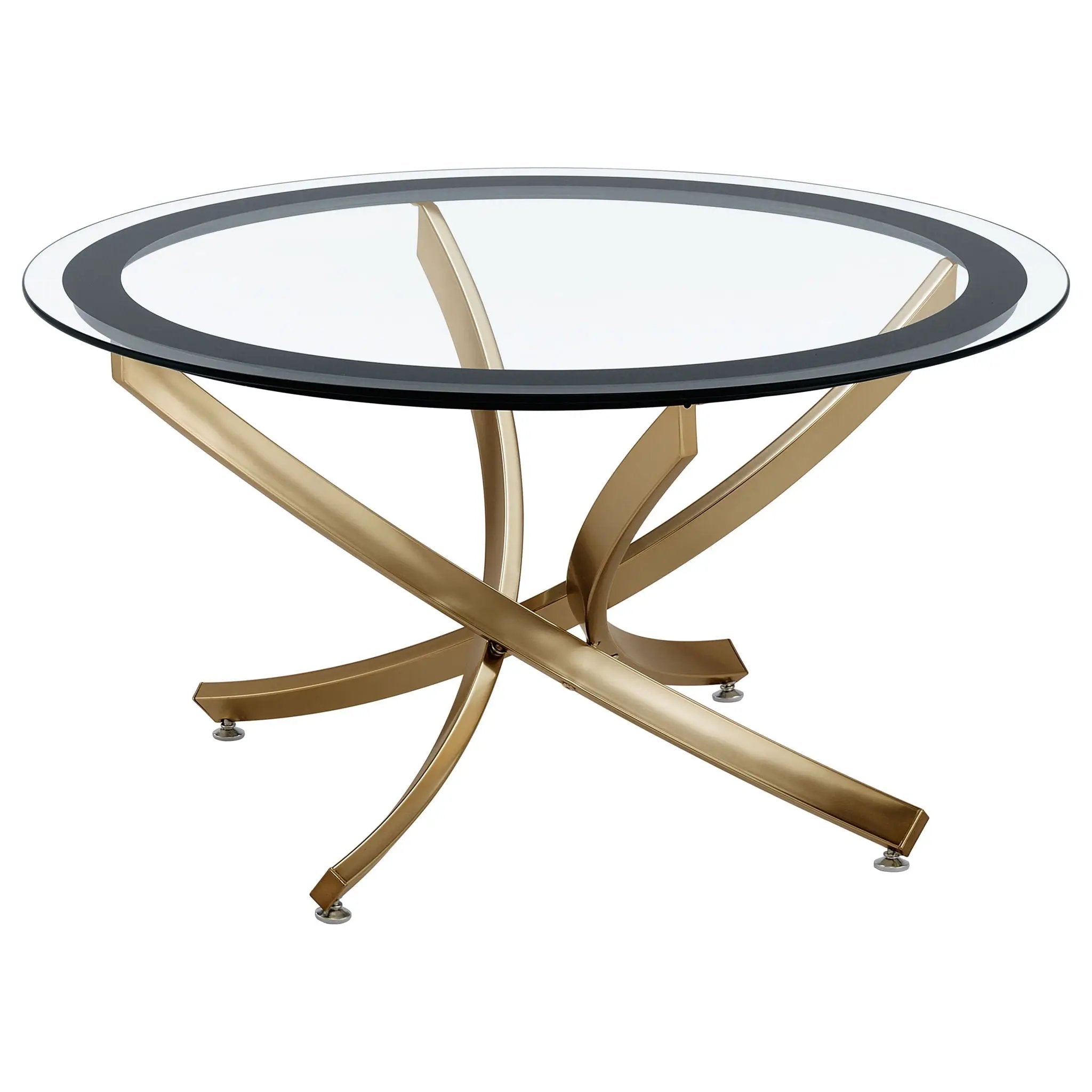 Brooke 2-piece Round Coffee and End Table Set Rose Brass by Unique Piece Furniture