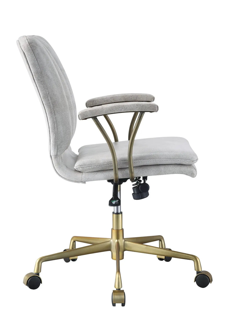 Damir - Vintage Top Grain Leather Office Chair - Antique White / Vintage by Unique Piece Furniture