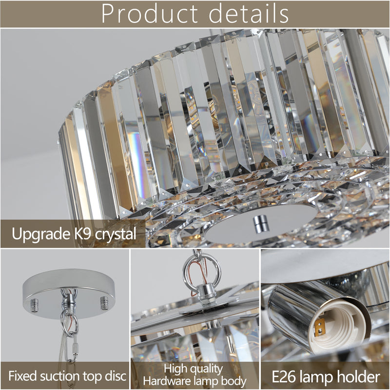 17' Chrome Crystal Pendant Chandelier by HouseOfZazla
