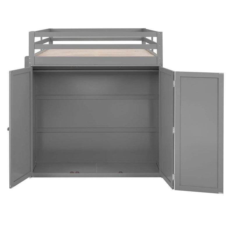 Loft Bed With Drawers, Desk, And Wardrobe