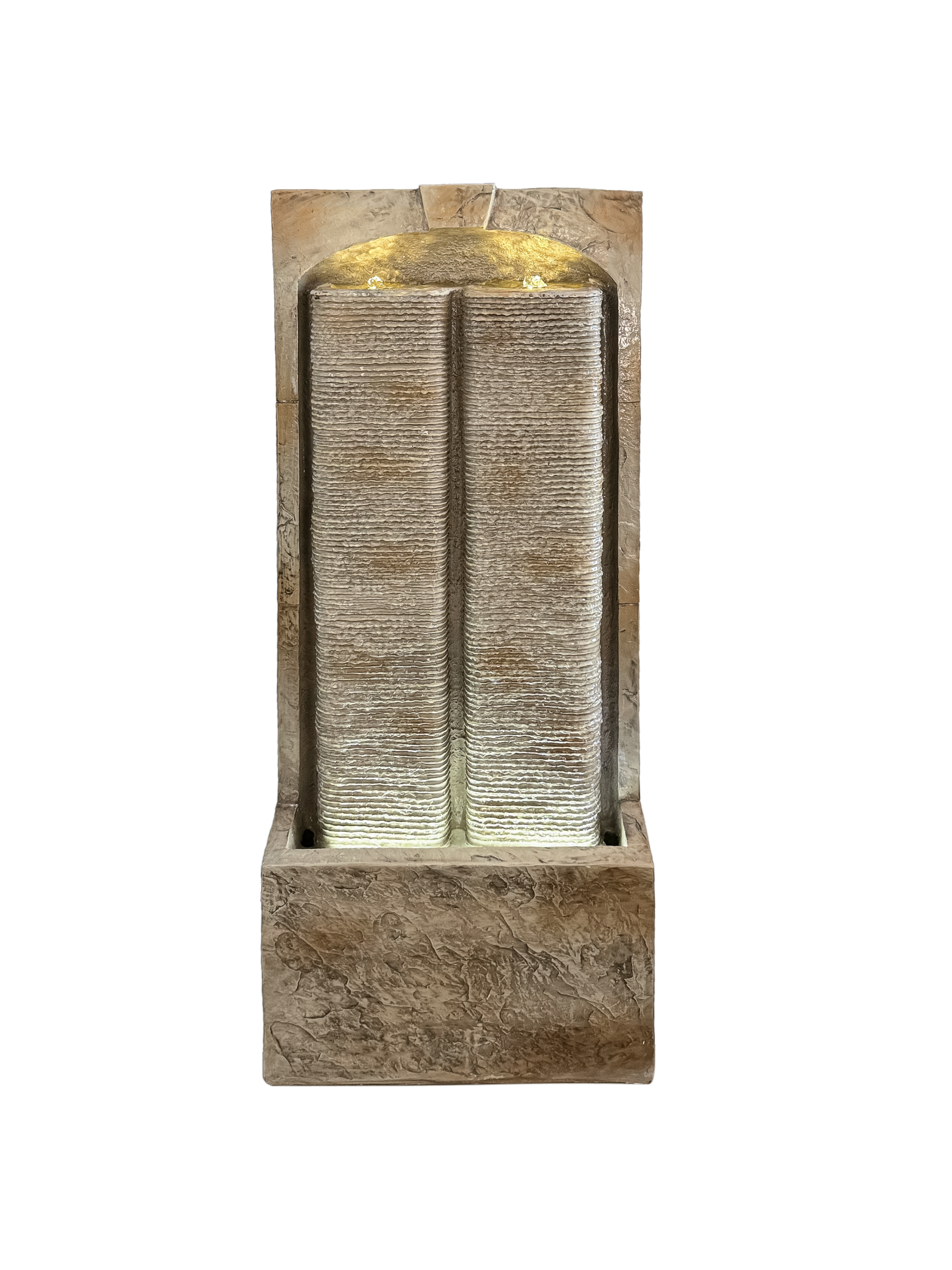 39 Inch Outdoor Water Fountain with Pump and LED Lights by HouseOfZazla