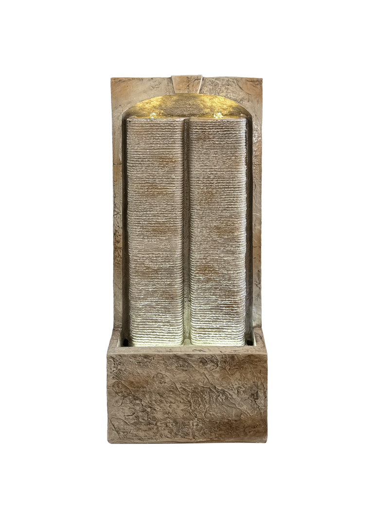 39 Inch Outdoor Water Fountain with Pump and LED Lights by HouseOfZazla