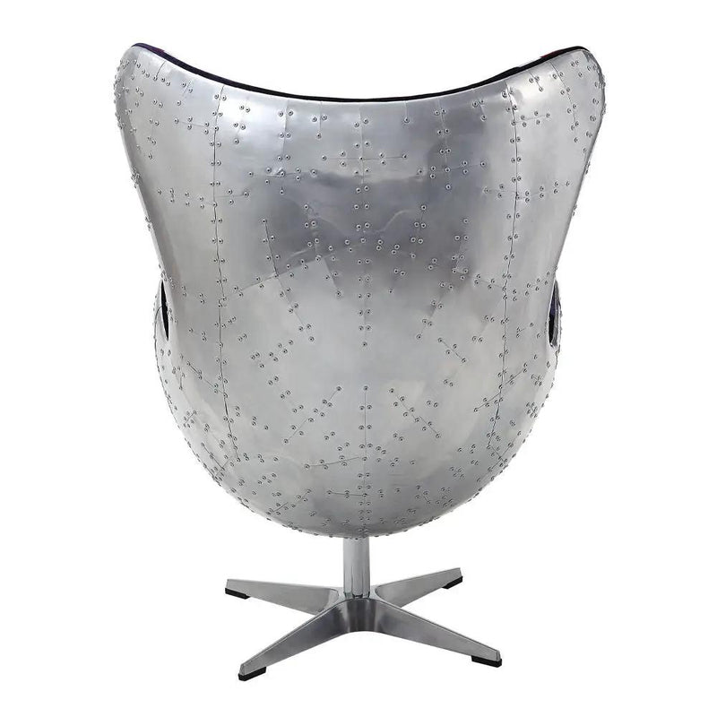 Brancaster - British Flag Accent Chair With Swivel - Pattern Fabric & Aluminum by Unique Piece Furniture