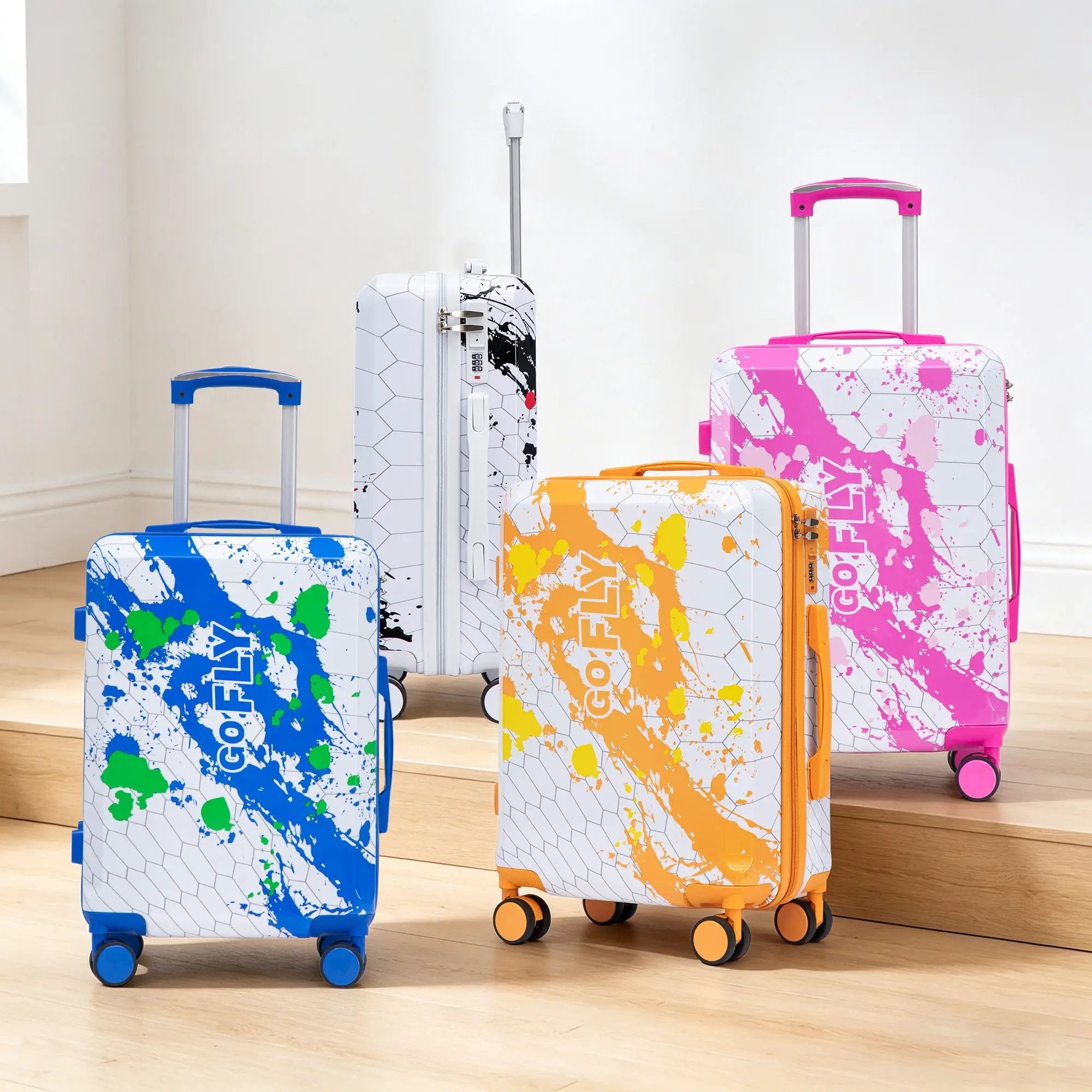 20 Inch PC Spinner Wheel Luggage - Pink by HouseOfZazla