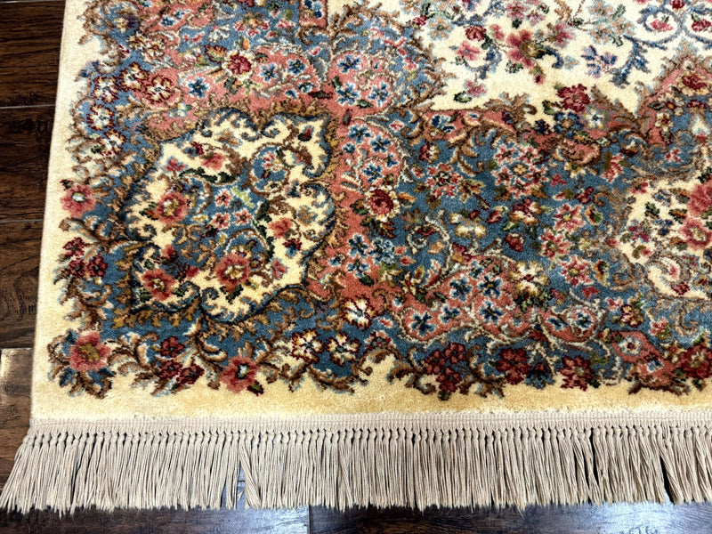 8.8 x 12 Karastan Rug #788 Ivory Kirman, Wool Vintage Original 700 Series by Jewel Rugs