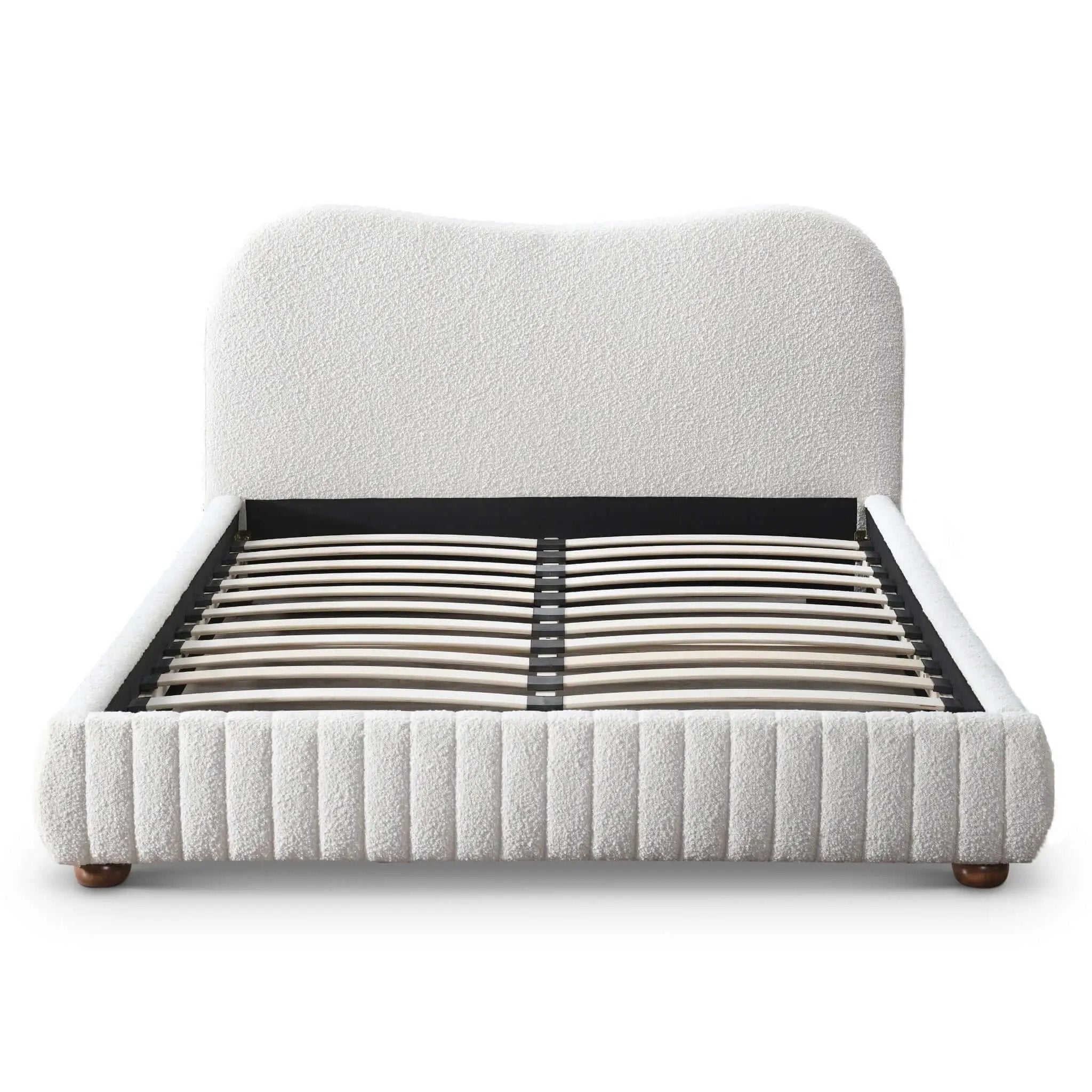 Norme - Queen Size Upholstered Low Profile Platform Bed - Cream by Unique Piece Furniture