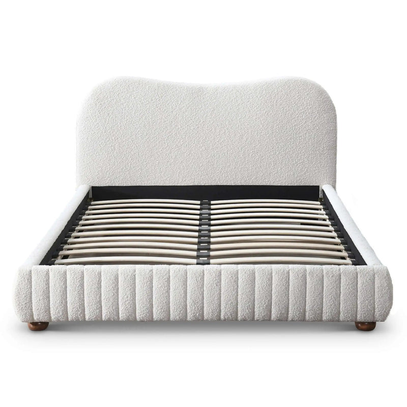 Norme - Queen Size Upholstered Low Profile Platform Bed - Cream by Unique Piece Furniture