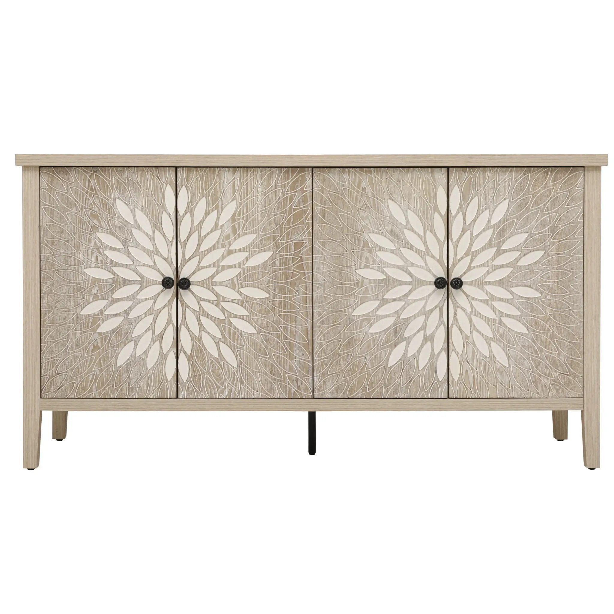 Modern Storage Cabinet With 4 Doors & Adjustable Shelves by HouseOfZazla