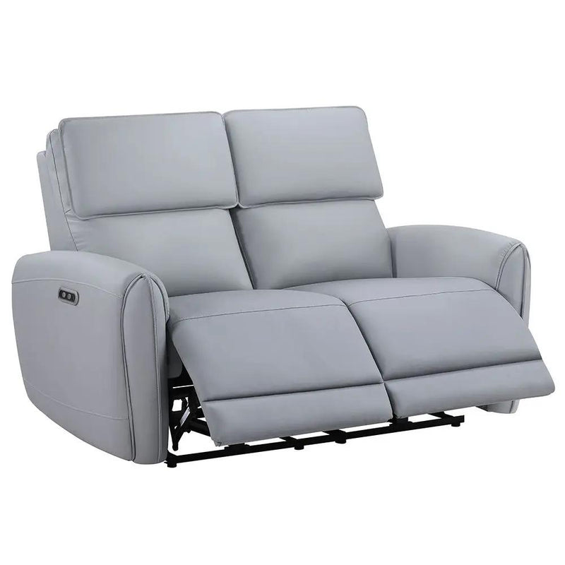 Jeromie - Power Motion Loveseat With USB Port - Gray Synthetic Leather by Unique Piece Furniture