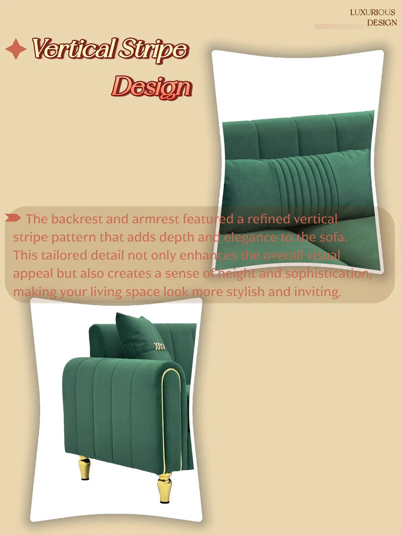 Contemporary Upholstered Sofa Couch - 87.4 Inches by HouseOfZazla
