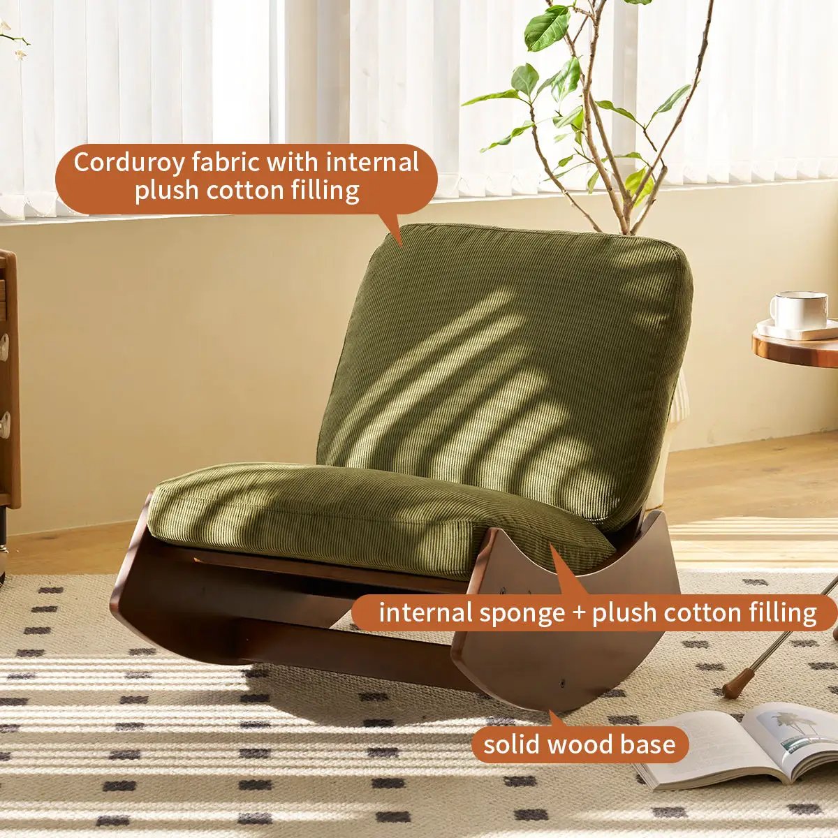 Comfortable High-Quality Upholstery Glider Rocking Chair by Unique Piece Furniture
