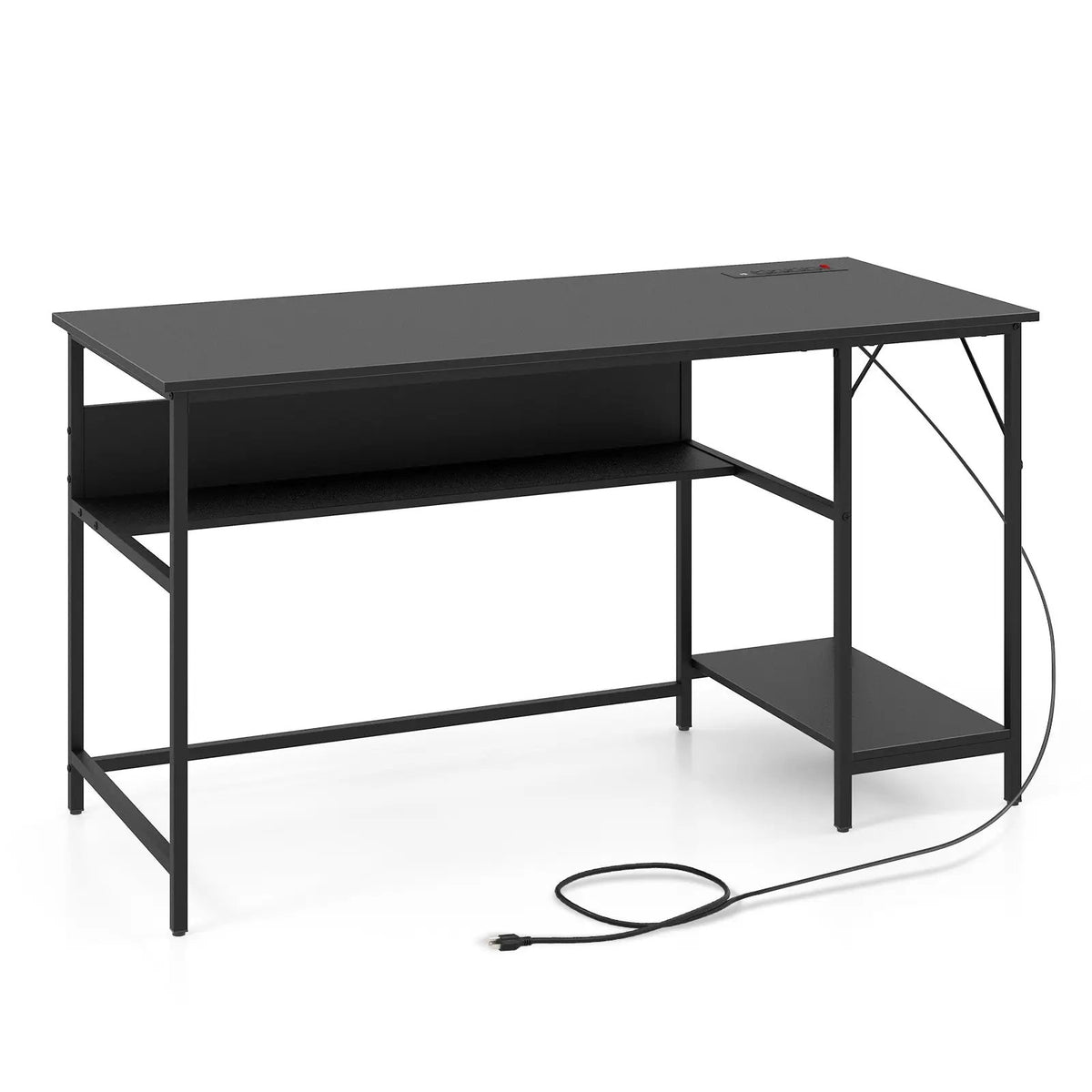 55 Inch Computer Desk with 4 Power Outlets and CPU Stand, photo 11 of 16