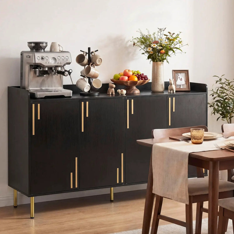 55" Buffet Cabinet with 4 Doors and Metal Legs by DirectDeals