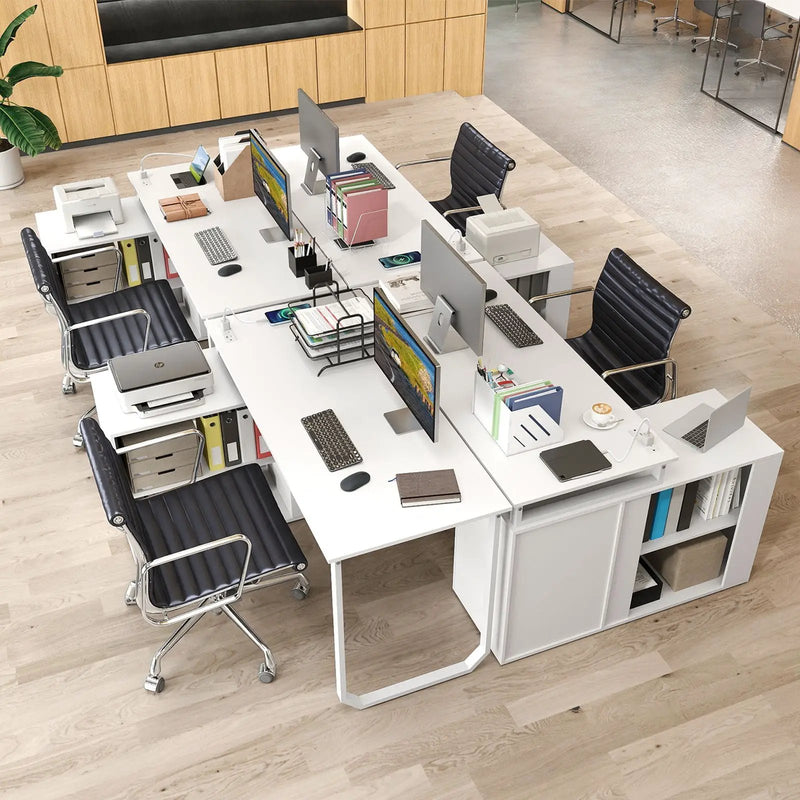 55 Inch Reversible L Shaped Desk with 3 Drawers Home Office Desk with Adjustable Shelf by DirectDeals