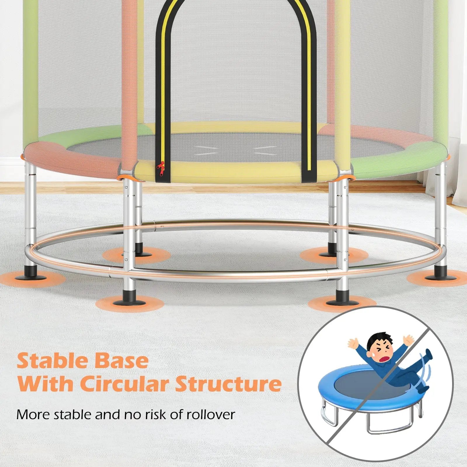55" Kids Trampoline Gift for for 3-6 Years Old Boys and Girls by DirectDeals