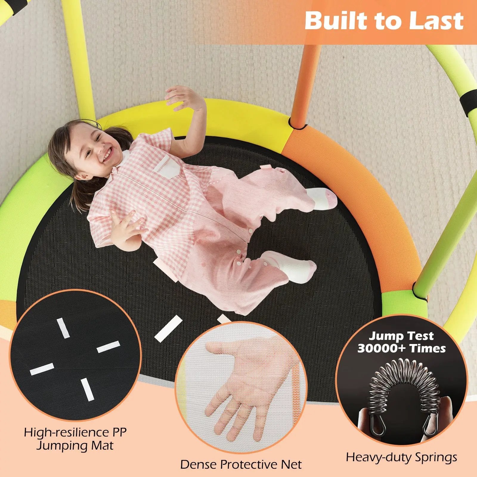 55" Kids Trampoline Gift for for 3-6 Years Old Boys and Girls by DirectDeals