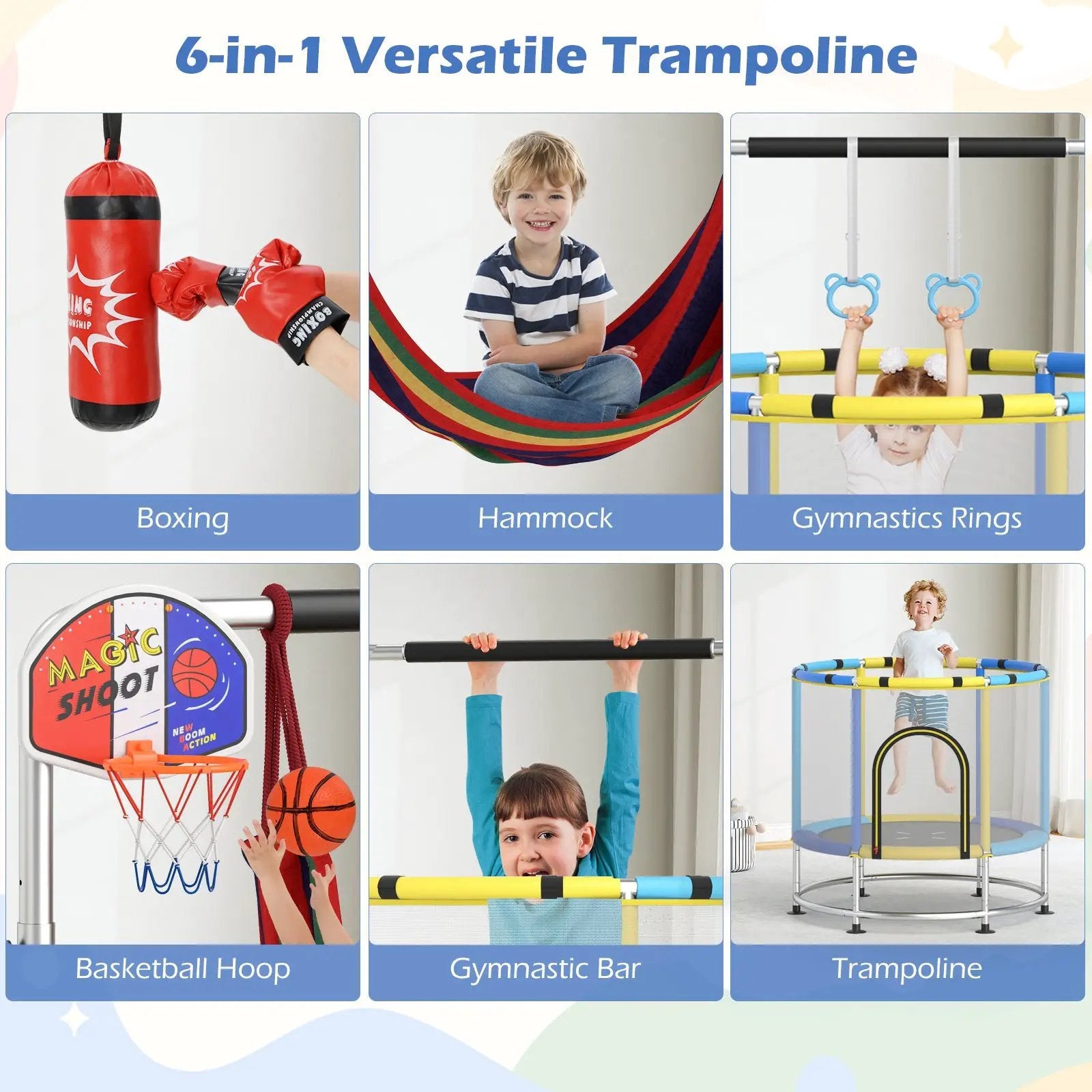 55" Kids Trampoline Gift for for 3-6 Years Old Boys and Girls by DirectDeals